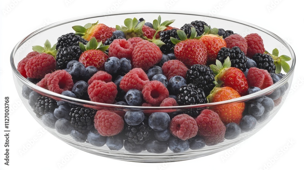 Glass bowl of fresh berries Glass bowl of fresh berries