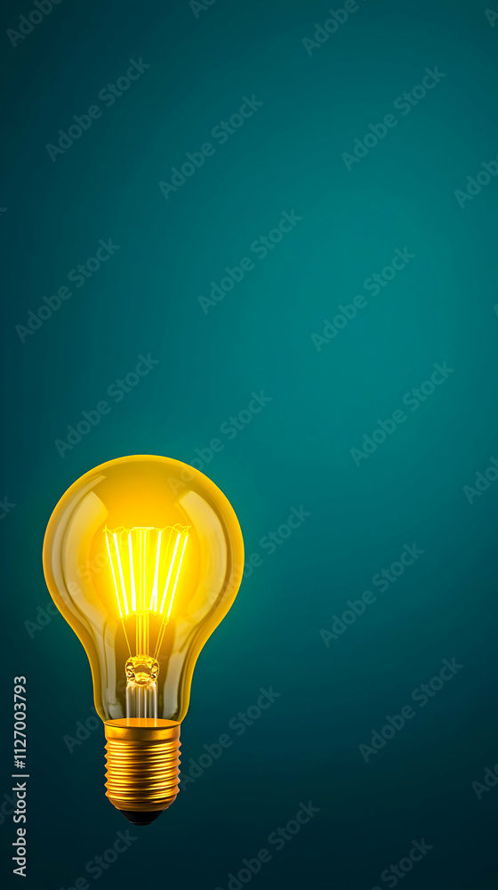 Glowing Bulb 3D Illustration Glowing Bulb 3D Illustration