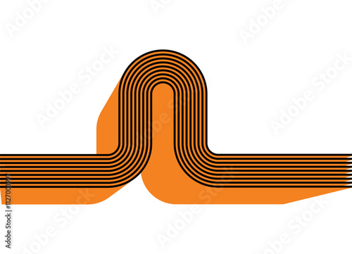 Modern vector pattern with retro lines on a white background. Sports pattern. 3d.