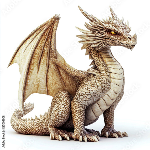 Dragon isolated on white background. photo