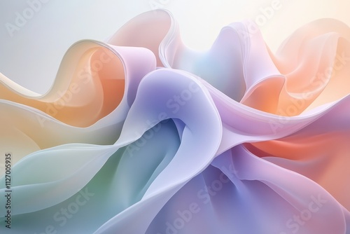 Wallpaper Mural Abstract pastel-colored fabric swirls create a dreamy, ethereal visual. Torontodigital.ca