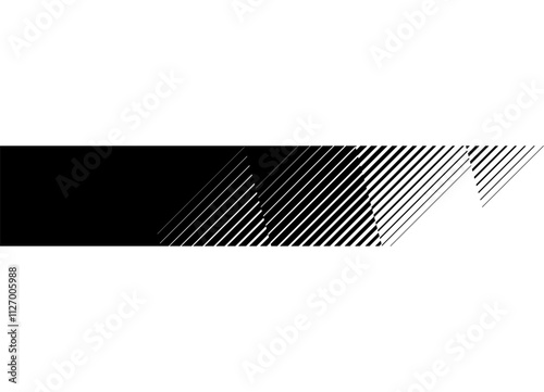 Modern vector pattern of black broken lines on a white background. Black stripe. Design element