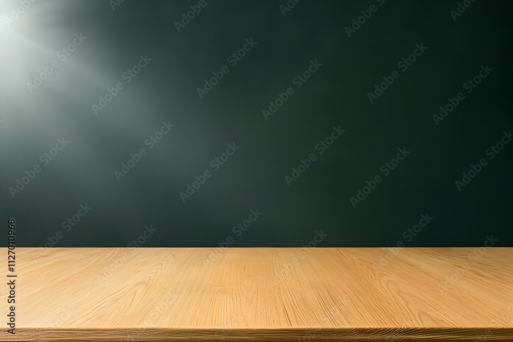 Light Wooden Tabletop Dark Background Illustration Light Wooden Tabletop Dark Background Illustration