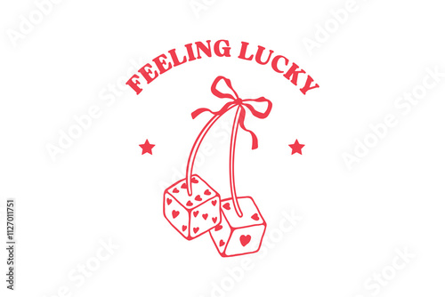 Feeling Lucky, Cherry Valentine SVG T Shirt design