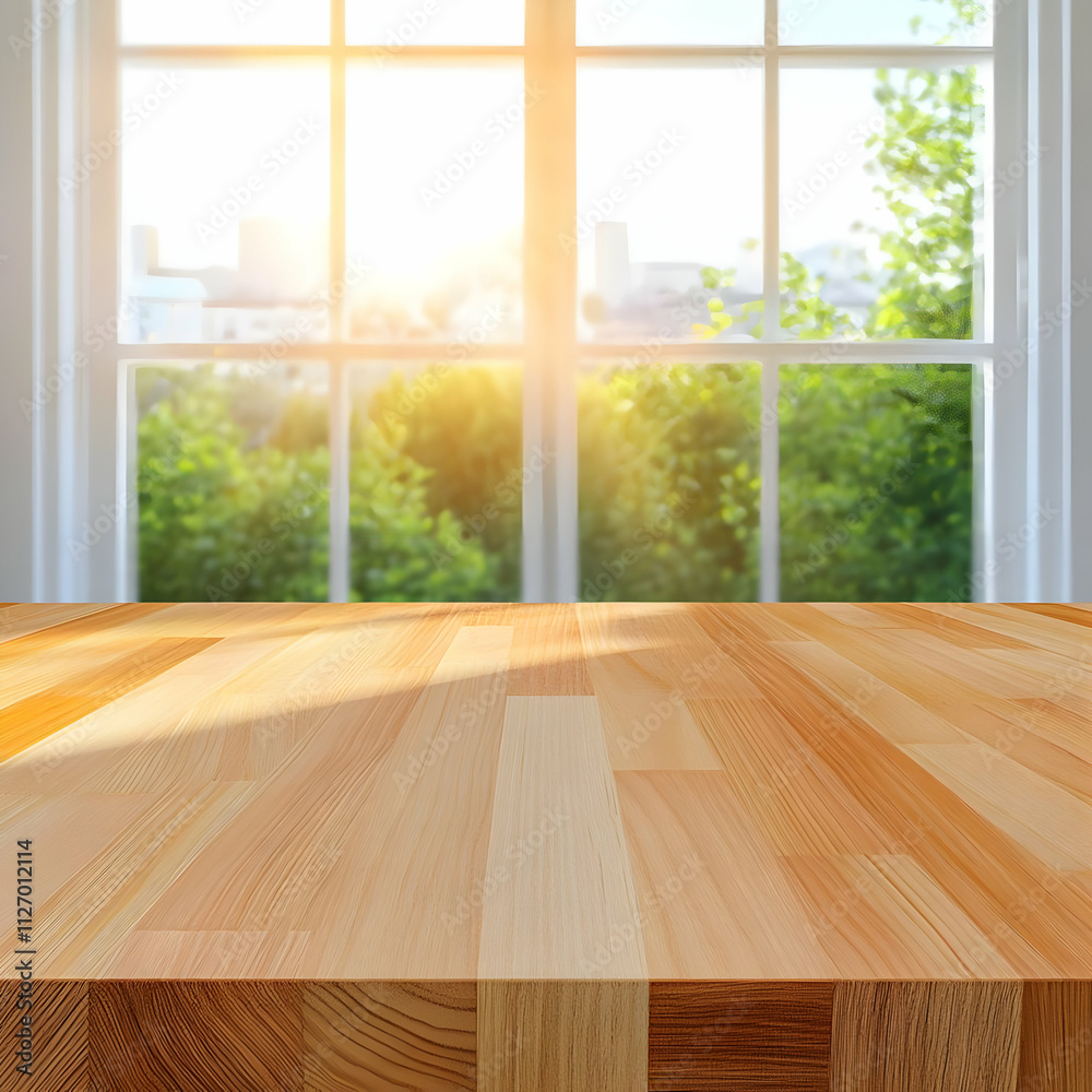 Sunny Day Wooden Tabletop Illustration Sunny Day Wooden Tabletop Illustration