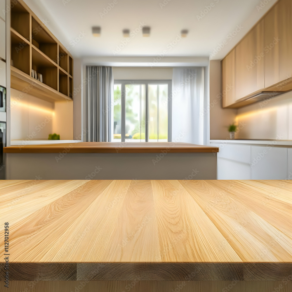 Light Wood Tabletop Kitchen Illustration Light Wood Tabletop Kitchen Illustration
