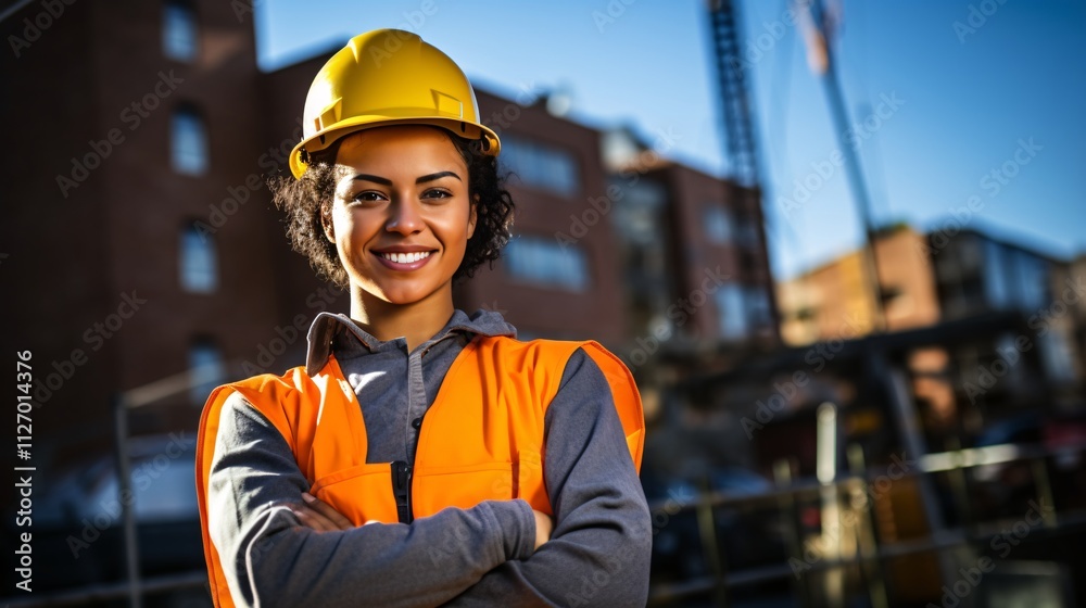 Confident Young Apprentice with Wrench on Construction Site Smiling at Camera Confident Young Apprentice with Wrench on Construction Site Smiling at Camera