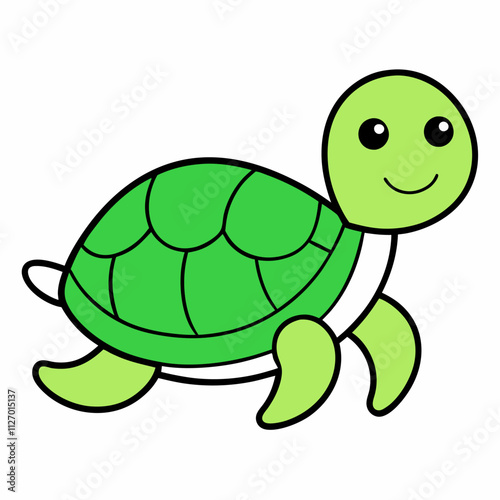 cute turtle vector icon illustration on white background
