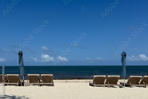 chairs and umbrella on the beach