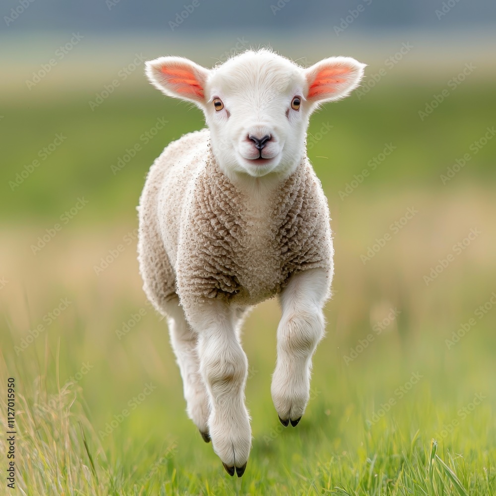 A young sheep, known as a lamb, is typically characterized by its soft, fluffy coat of wool, playful demeanor, and energetic bouncing movements A young sheep, known as a lamb, is typically characterized by its soft, fluffy coat of wool, playful demeanor, and energetic bouncing movements