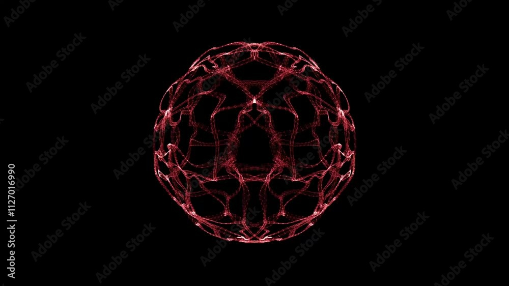 abstract red aura fractal ball 4k motion videos