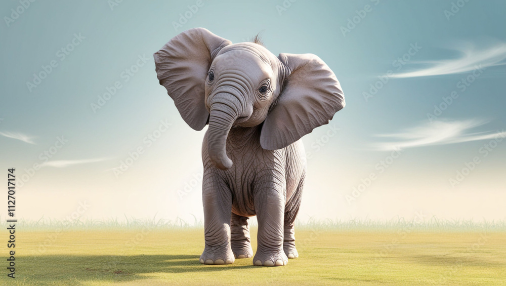 Obraz premium PNG Baby elephant standing