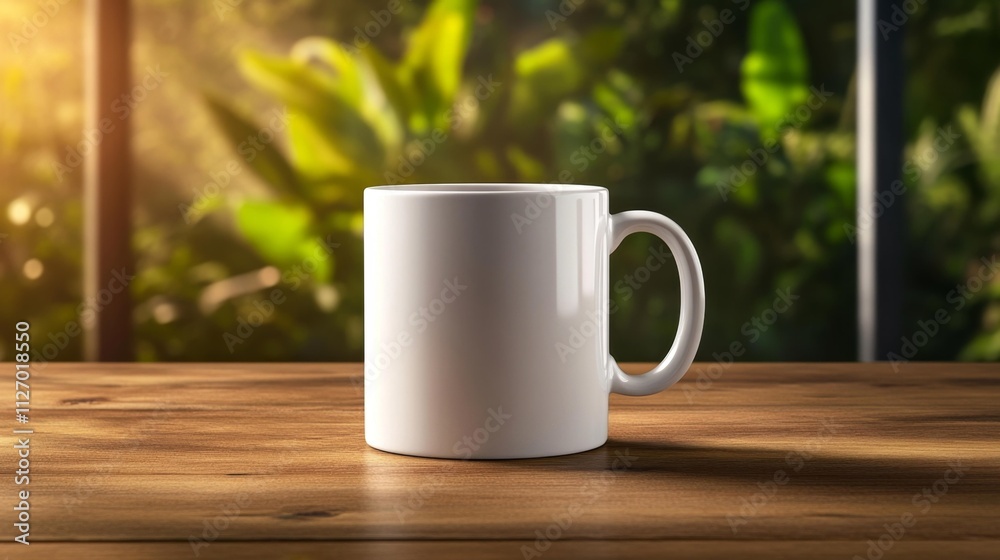 Obraz premium Mug Mockup in Training Room Setting. Generative AI