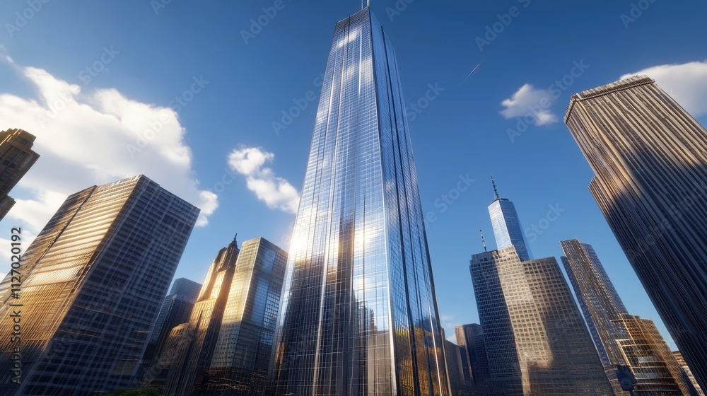 Fototapeta premium Towering Skyscrapers in the Heart of the City
