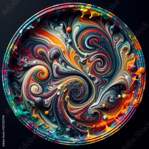 Mixing Paint Swirls Paint swirling and mixing with other colors