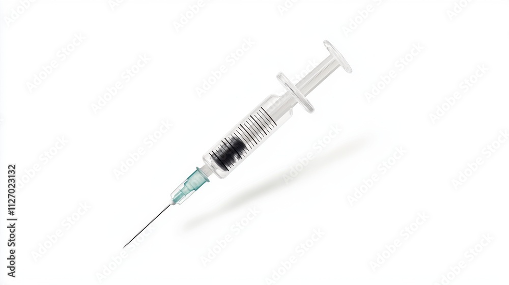 Medical Syringe with Needle Isolated on White Background for Health and Safety Themes, Healthcare, Medical Equipment, and Injection Procedures Medical Syringe with Needle Isolated on White Background for Health and Safety Themes, Healthcare, Medical Equipment, and Injection Procedures