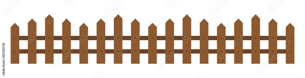 Obraz premium Wooden fence isolated on white background