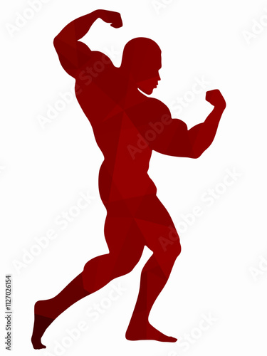 illustration of bodybuilder , vector drawing