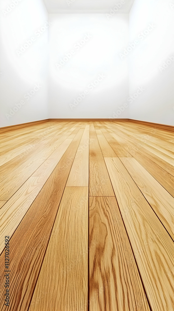 Empty Room with Light Wood Floor 3D Illustration Empty Room with Light Wood Floor 3D Illustration
