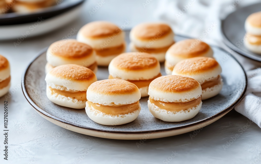 Delicious caramel filled mini meringue cookies