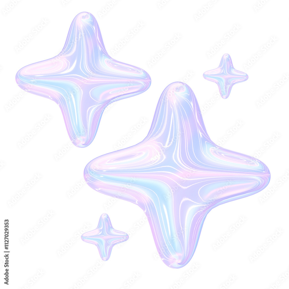 3D Iridescent Purple Stickers 3D Iridescent Purple Stickers