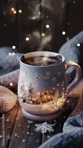 coffee cup mockup design illustration