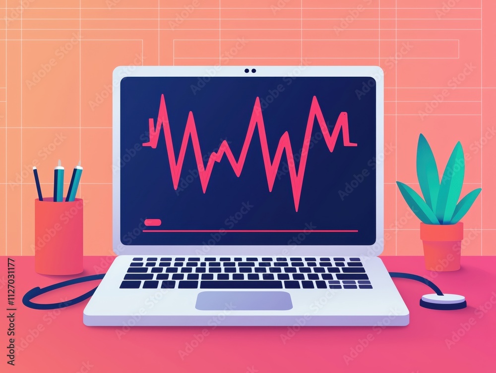 health warning concept. A detailed view of a telehealth service recommending lab testing based on user-reported health risks health warning concept. A detailed view of a telehealth service recommending lab testing based on user-reported health risks
