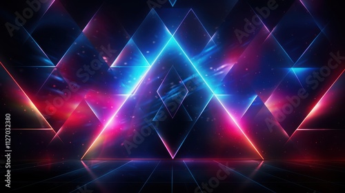 Wallpaper Mural Abstract Neon Geometric Light Background Design Torontodigital.ca