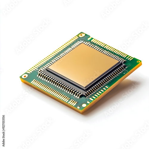 CPU computer microchips isolate on white background. photo