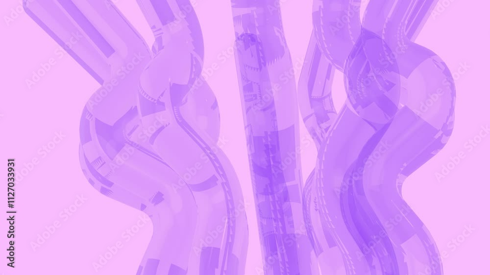 Abstract background purple gradient transparent glass layered swirling. 3d animation Abstract background purple gradient transparent glass layered swirling. 3d animation