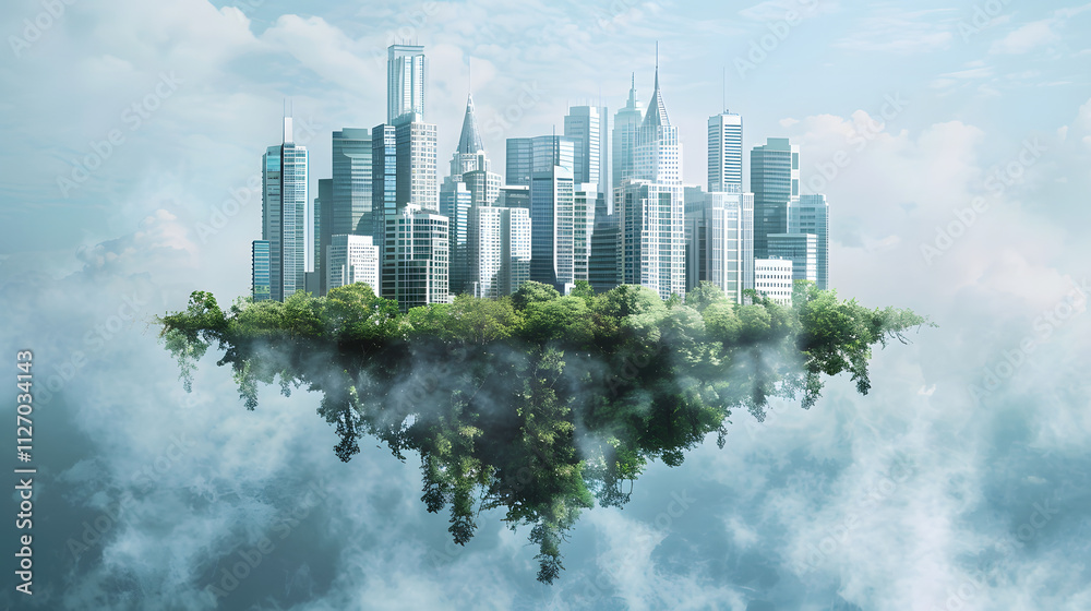 Fototapeta premium skyline reflected in water