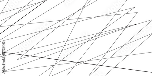 Abstract black and white liens with many squares and triangles shape on white background. Abstract black diagonal lines and luxury elegant pattern background.abstract simple chaotic thin line pattern.