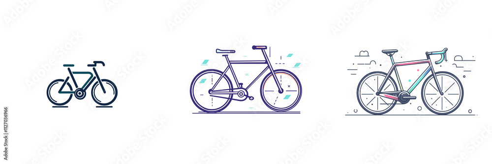 set of a bicycle icon logo design isolated on a transparent background set of a bicycle icon logo design isolated on a transparent background