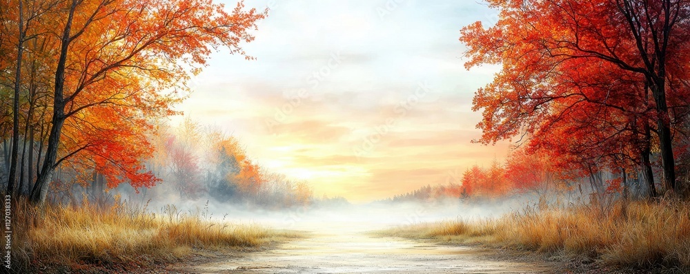 The calm, quiet autumn forest is bathed in the warm, rich colors of the vibrant sunset, casting a stunning palette of oranges, reds, and purples across the natural landscape. The calm, quiet autumn forest is bathed in the warm, rich colors of the vibrant sunset, casting a stunning palette of oranges, reds, and purples across the natural landscape.
