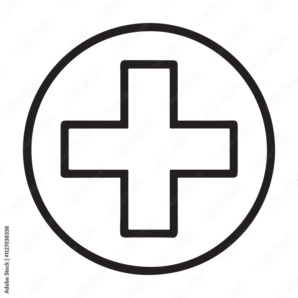 Medical Cross outline vector icon. Medical Cross outline vector icon.