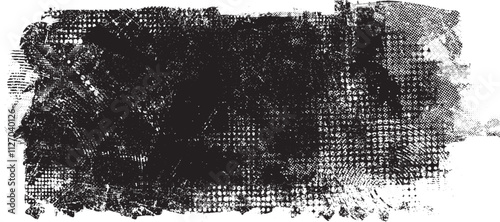 Grunge textured banner with rough edges. Halftone dots texture. Overlay grunge texture . Simply place texture over any object to create grunge effect . Banner with scratched surface for your design. 