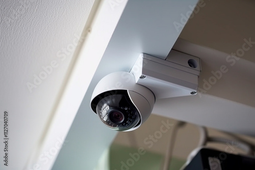 Surveillance camera maintaining local security through constant monitoring. photo