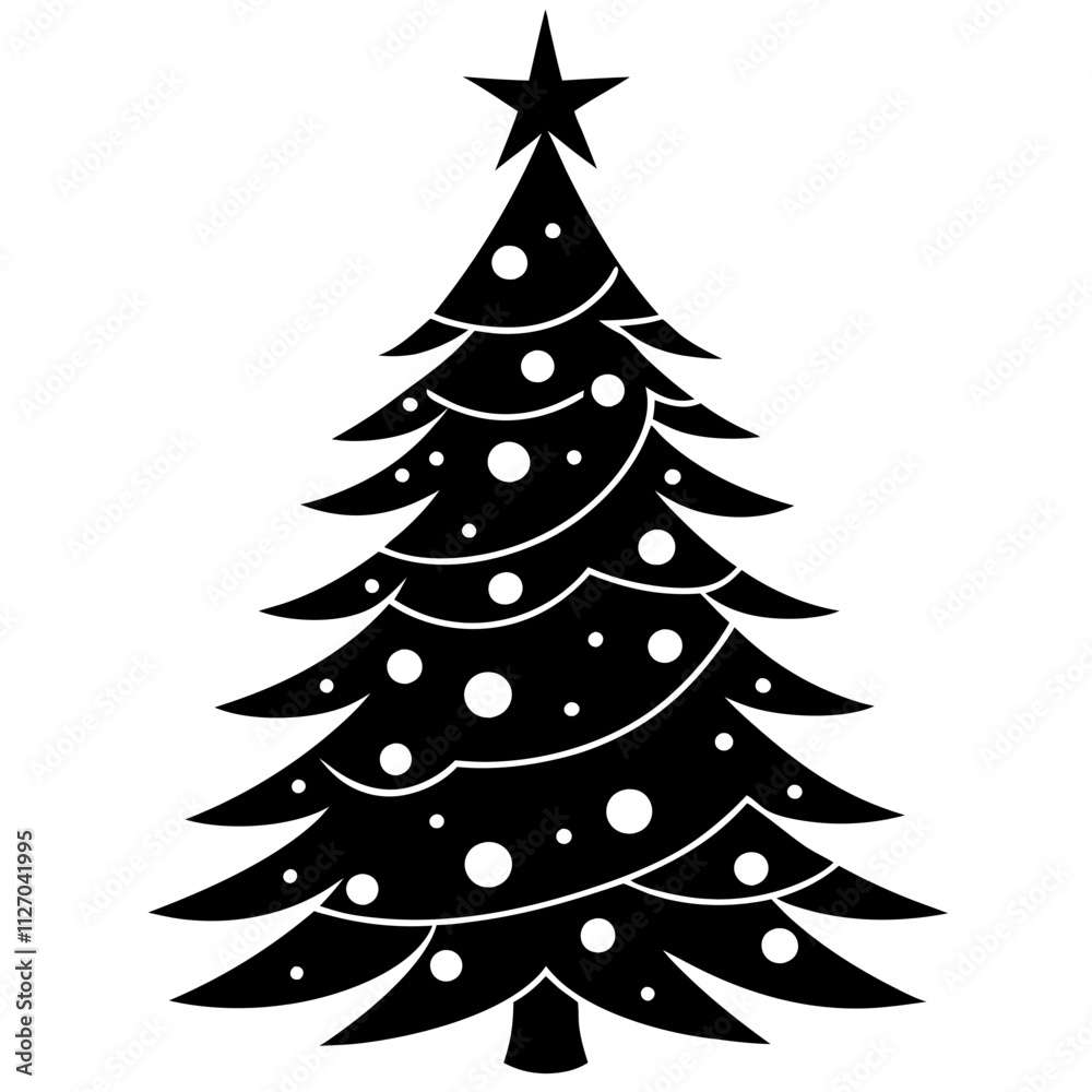 Christmas tree vector element on white background Christmas tree vector element on white background
