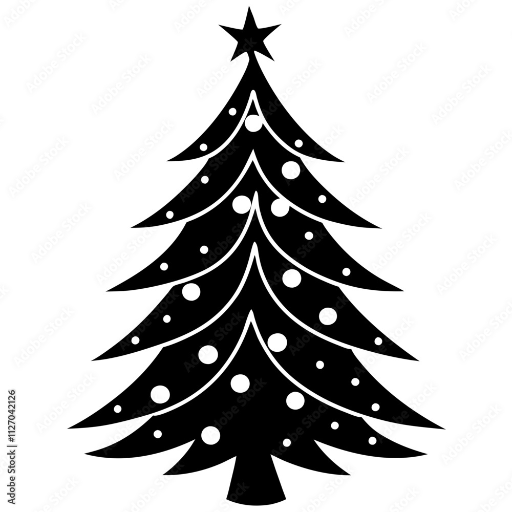 Obraz premium Christmas tree vector element on white background
