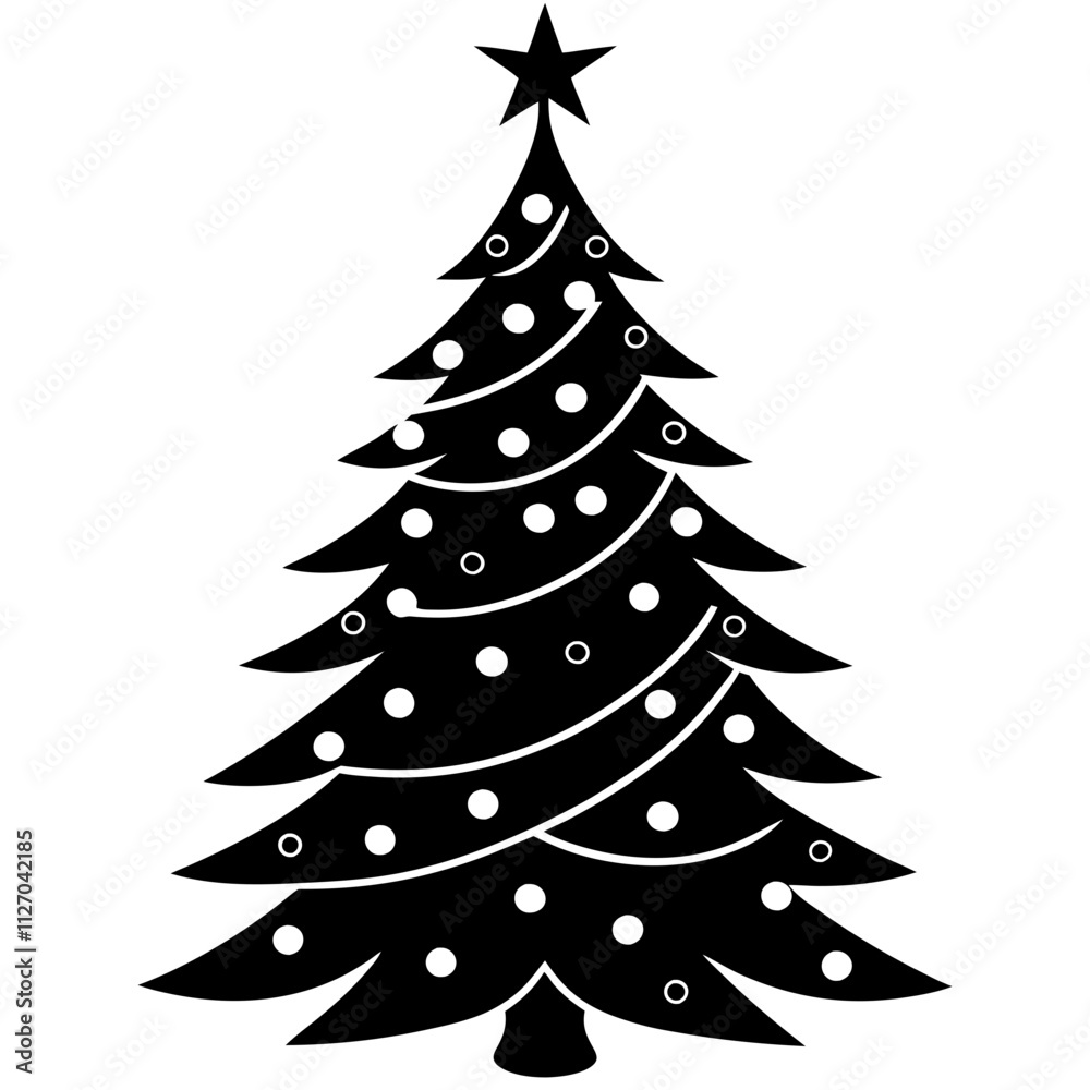Christmas tree vector element on white background Christmas tree vector element on white background