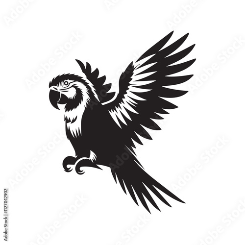 Flying Parakeet Bird Silhouette Design And Vector Illustration