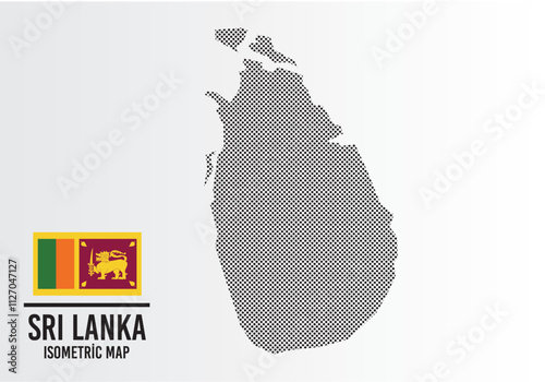 Srı Lanka flag and map vector	