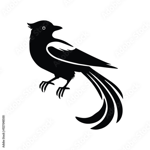 Myna Bird Silhouette Art Design Illustration