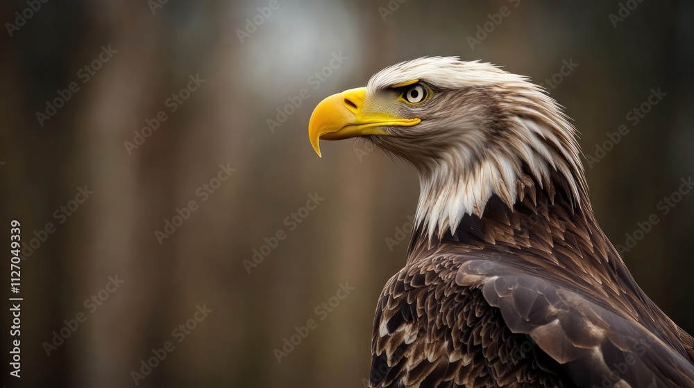 Portrait of Female White-Tailed Eagle with Head Turned