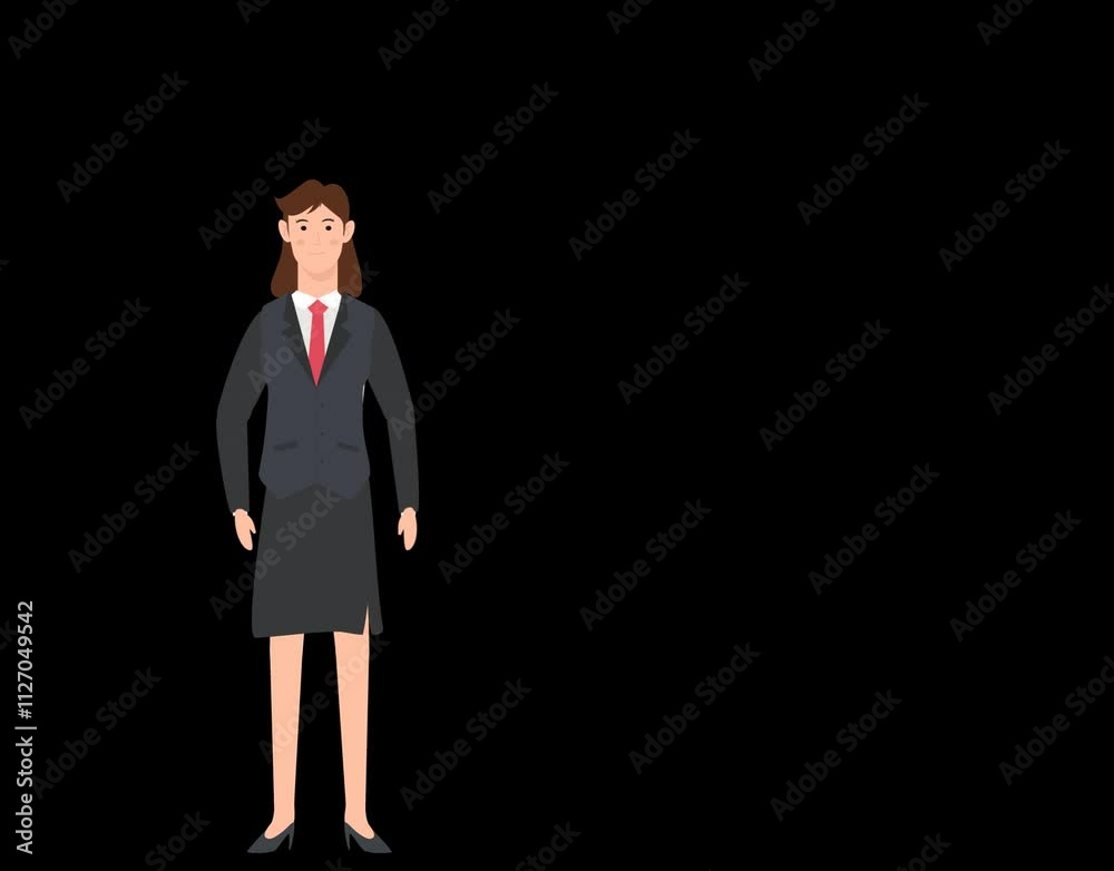 business woman cartoon character animation business woman cartoon character animation