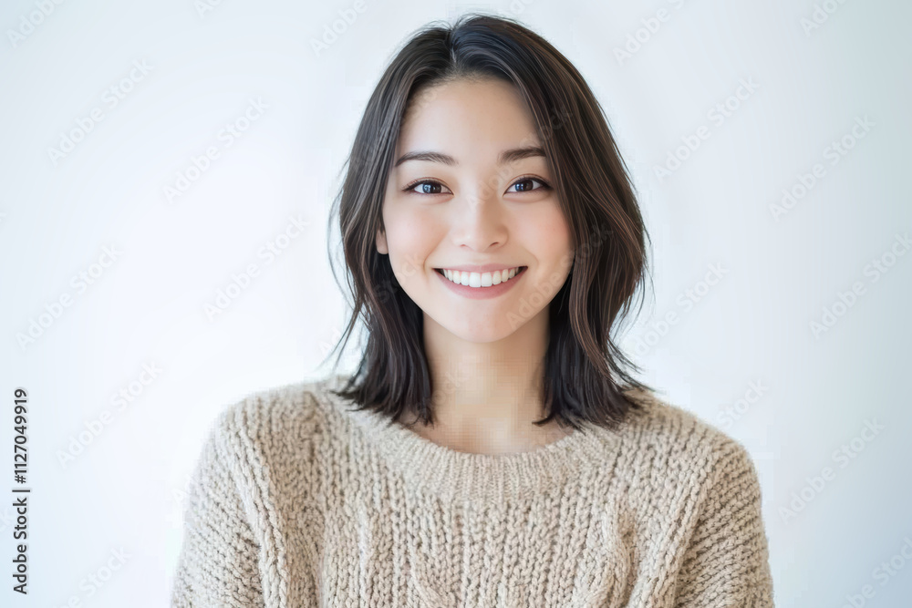 Portraits of Asian women in simple casual attire, standing against plain white background, wear minimal makeup display natural expressions, emphasizing modern, everyday style. Portraits of Asian women in simple casual attire, standing against plain white background, wear minimal makeup display natural expressions, emphasizing modern, everyday style.
