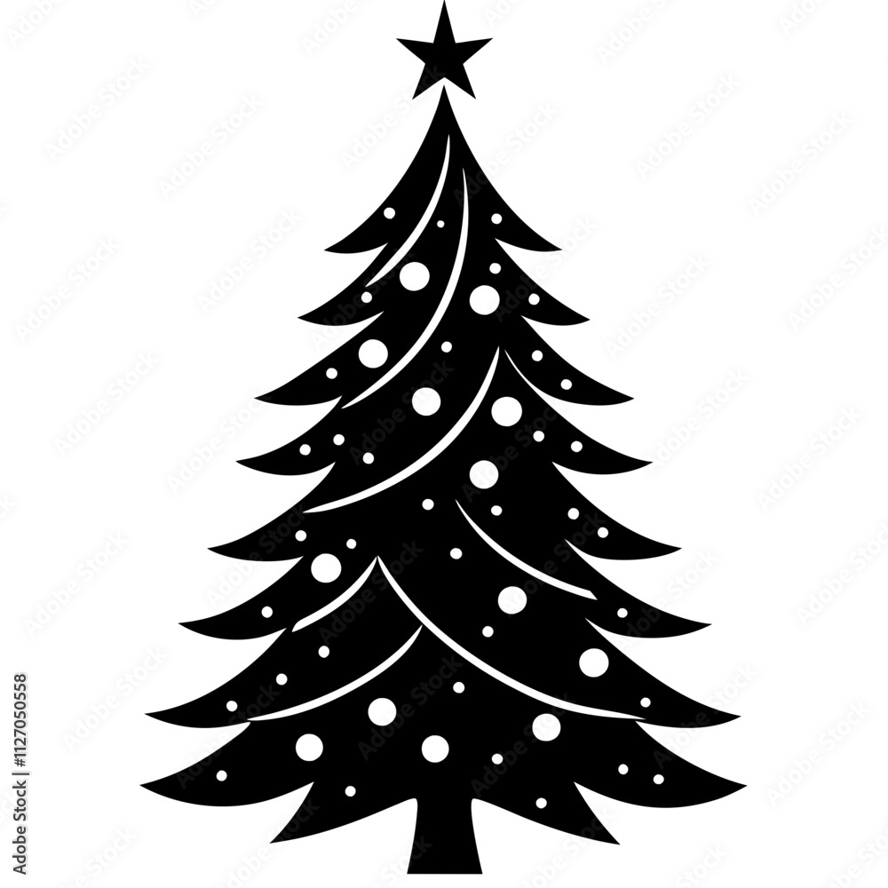 Obraz premium Christmas tree vector element on white background