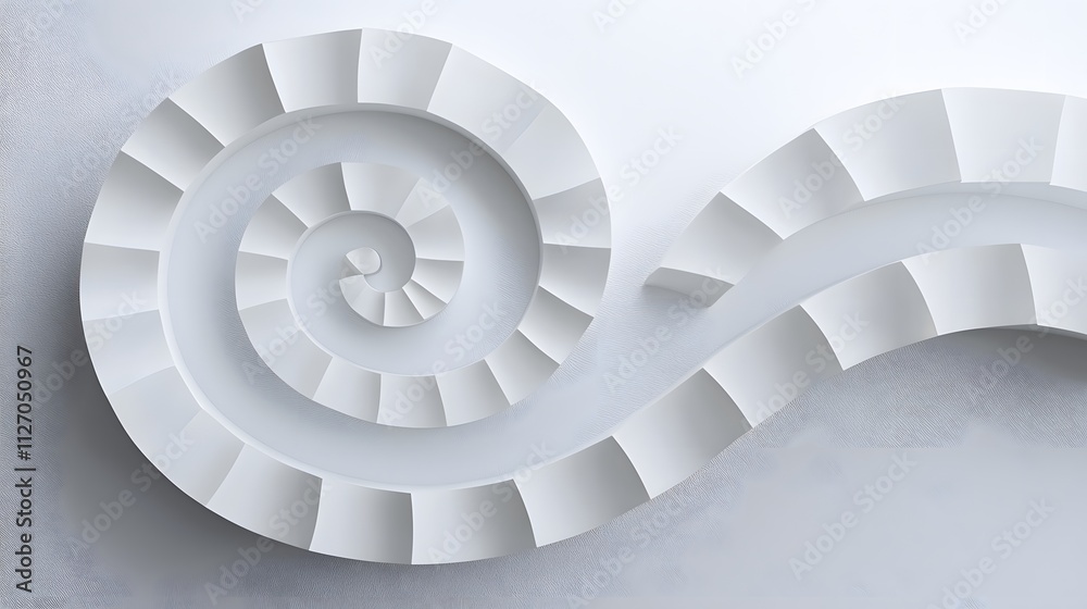 Fototapeta premium A creative design with numbers arranged in a spiral, radiating from the center in a clean, organized style. White background. No shadow