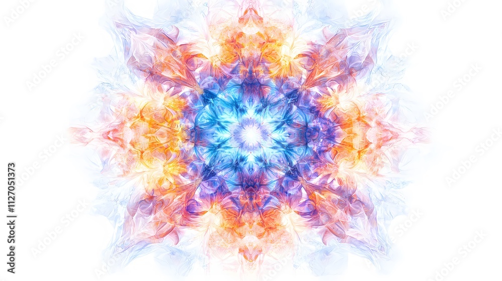 Abstract numeric shapes radiating from the center, forming a modern and clean focal point. White background. No shadow