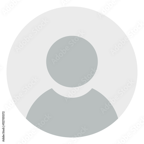 Vector flat illustration in grayscale. Avatar, user profile, person icon, gender neutral silhouette, profile picture. Suitable for social media profiles, icons,